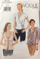 7279 VOGUE BLOUSE SLEEVES OR NOT 3 LENGTHS PATTERN 14-18 UNCUT